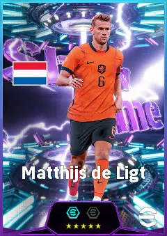 Matthijs de Ligt eFootball 2026 player card, 84 OVR CB