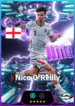 Nico O'Reilly eFootball 2026 player card, 84 OVR LB