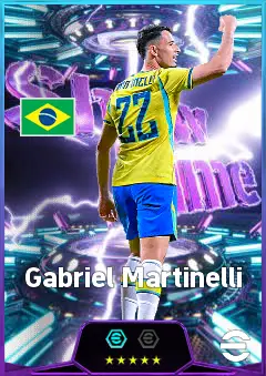 Gabriel Martinelli eFootball 2026 player card, 84 OVR LWF