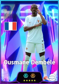 Ousmane Dembélé eFootball 2026 player card, 87 OVR RWF
