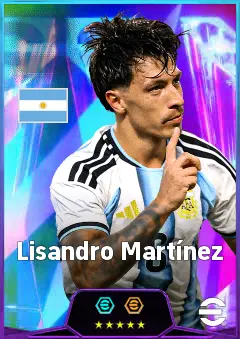 Lisandro Martínez eFootball 2026 player card, 86 OVR CB