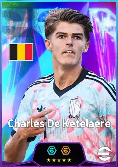 Charles De Ketelaere eFootball 2026 player card, 85 OVR CF