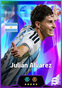 Julián Alvarez eFootball 2026 player card, 86 OVR CF