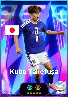 Kubo Takefusa eFootball 2026 player card, 85 OVR AMF