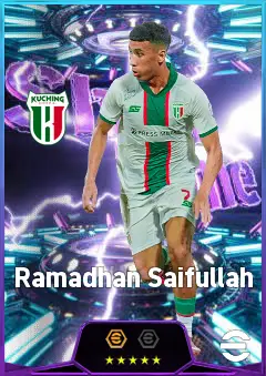 Ramadhan Saifullah eFootball 2026 player card, 80 OVR LWF