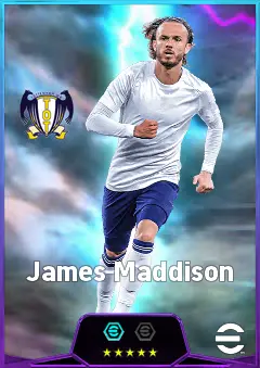 James Maddison eFootball 2026 player card, 84 OVR AMF