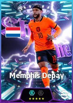 Memphis Depay eFootball 2026 player card, 83 OVR SS