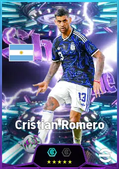 Cristian Romero eFootball 2026 player card, 83 OVR CB