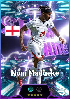 Noni Madueke eFootball 2026 player card, 83 OVR RWF