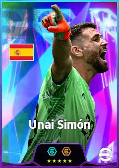 Unai Simón eFootball 2026 player card, 87 OVR GK