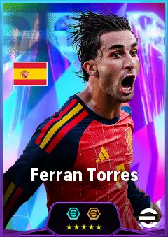 Ferran Torres eFootball 2026 player card, 85 OVR CF