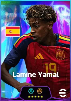 Lamine Yamal eFootball 2026 player card, 86 OVR RWF