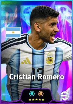 Cristian Romero eFootball 2026 player card, 87 OVR CB