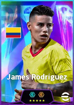 James Rodríguez eFootball 2026 player card, 85 OVR RWF
