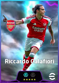Riccardo Calafiori eFootball 2026 player card, 85 OVR LB