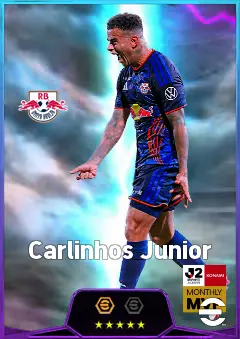 Carlinhos Junior eFootball 2026 player card, 82 OVR CF