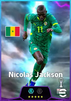 Nicolas Jackson eFootball 2026 player card, 83 OVR CF