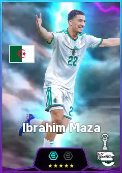 Ibrahim Maza eFootball 2026 player card, 82 OVR AMF