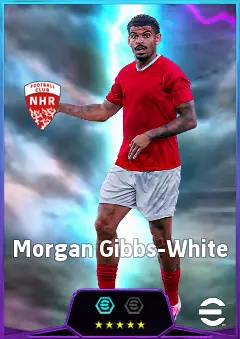 Morgan Gibbs-White eFootball 2026 player card, 84 OVR AMF