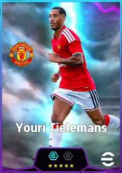 Youri Tielemans eFootball 2026 player card, 86 OVR CMF
