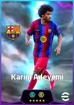 Karim Adeyemi eFootball 2026 player card, 86 OVR RWF