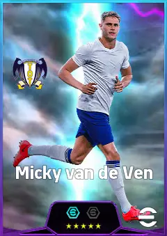 Micky van de Ven eFootball 2026 player card, 85 OVR CB