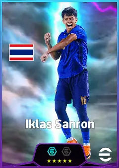 Iklas Sanron eFootball 2026 player card, 82 OVR LMF