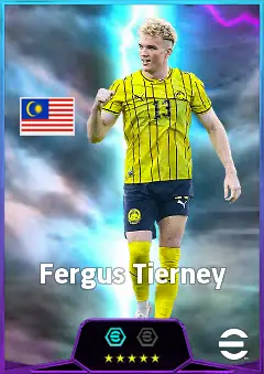 Fergus Tierney eFootball 2026 player card, 82 OVR CF