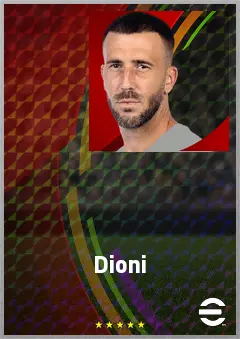 Dioni eFootball 2026 player card, 69 OVR CF