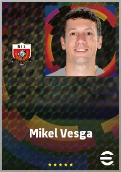 Mikel Vesga eFootball 2026 player card, 71 OVR DMF