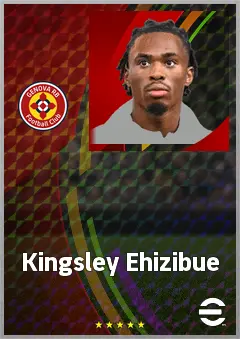 Kingsley Ehizibue eFootball 2026 player card, 74 OVR RB