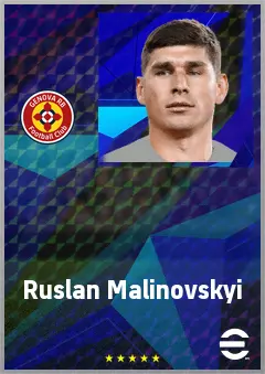 Ruslan Malinovskyi eFootball 2026 player card, 74 OVR CMF