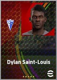 Dylan Saint-Louis eFootball 2026 player card, 65 OVR LWF
