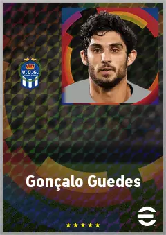 Gonçalo Guedes eFootball 2026 player card, 77 OVR LWF