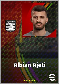 Albian Ajeti eFootball 2026 player card, 68 OVR CF