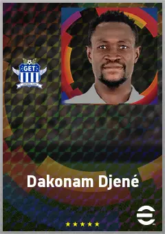 Dakonam Djené eFootball 2026 player card, 74 OVR CB