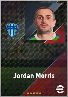 Jordan Morris eFootball 2026 player card, 73 OVR CF