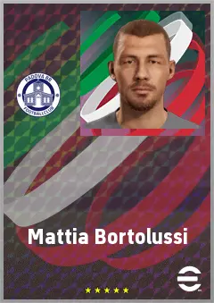 Mattia Bortolussi eFootball 2026 player card, 69 OVR CF