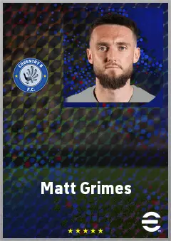 Matt Grimes eFootball 2026 player card, 74 OVR CMF