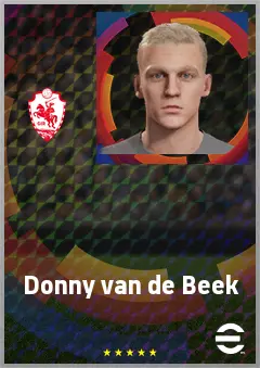 Donny van de Beek eFootball 2026 player card, 74 OVR CMF