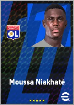 Moussa Niakhaté eFootball 2026 player card, 77 OVR CB