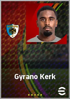 Gyrano Kerk eFootball 2026 player card, 71 OVR RWF