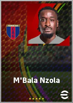 M'Bala Nzola eFootball 2026 player card, 74 OVR CF