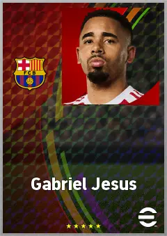 Gabriel Jesus eFootball 2026 player card, 75 OVR CF
