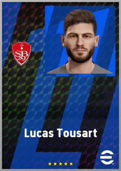 Lucas Tousart eFootball 2026 player card, 73 OVR DMF