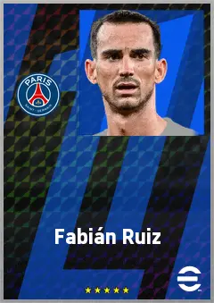 Fabián Ruiz eFootball 2026 player card, 80 OVR CMF