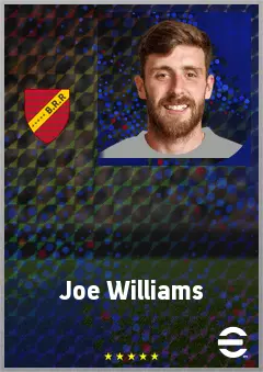 Joe Williams eFootball 2026 player card, 69 OVR CMF