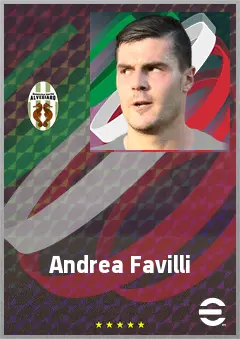 Andrea Favilli eFootball 2026 player card, 70 OVR CF