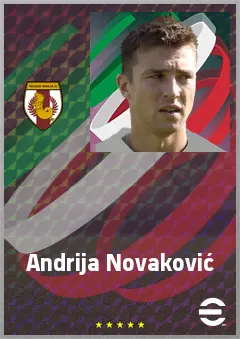 Andrija Novaković eFootball 2026 player card, 70 OVR CF