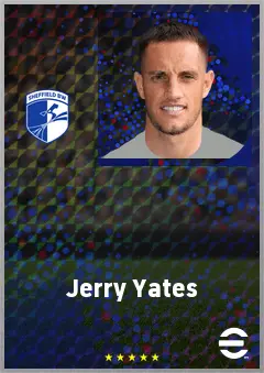 Jerry Yates eFootball 2026 player card, 70 OVR CF